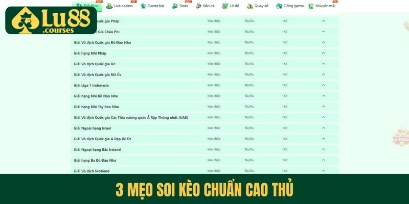 3 mẹo soi kèo chuẩn cao thủ